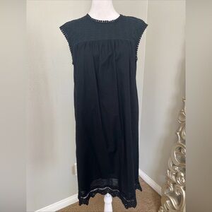 Who What Wear Black Crochet Lace Hem Sleeveless Dress Size XS